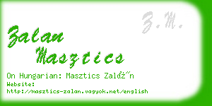 zalan masztics business card